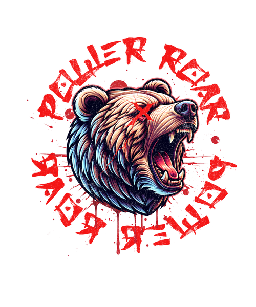 Camiseta Power Roar Bear DTF Furia Urbana 100% Algodón - Stampia