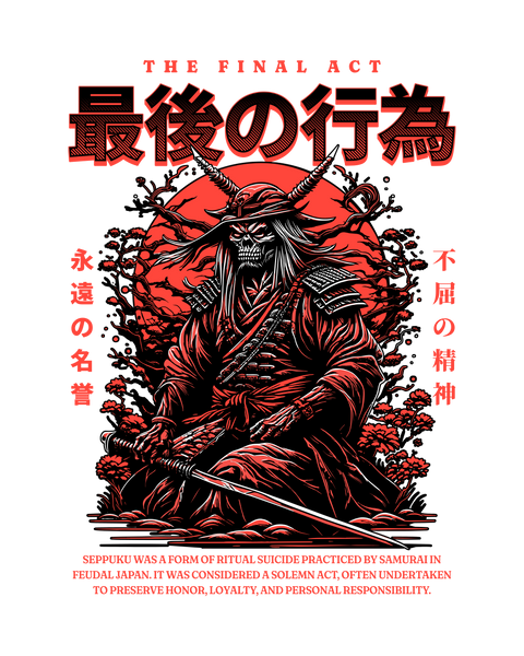 The Final Act – Camiseta Samurai Bushido Estilo Ritual Seppuku