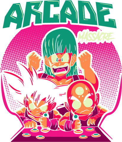 Camiseta Arcade Massacre – Goku vs Krillin x Stampia 🕹️🔥