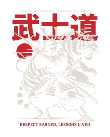 Bushido Spirit – Camiseta de Honor Samurai con Tigre y Filosofía de Vida