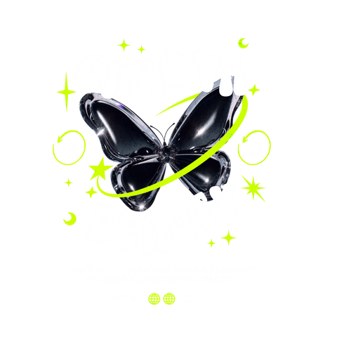 CHROMA BEAUTY – Camiseta Mariposa Cibernética con Estilo Neón y Estética Pop 🌈🦋