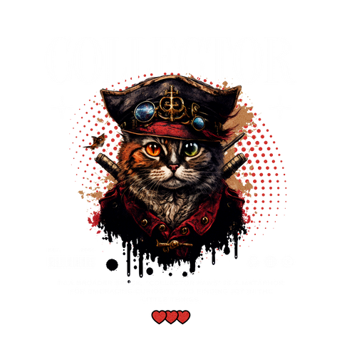 Camiseta Collector Cat DTF Steampunk Curiosity 100% Algodón - Stampia
