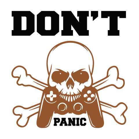 Camiseta Stampia Don't Panic Gamer Skull