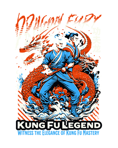 Dragon Fury – Camiseta Kung Fu Legend con Dragón Asiático y Guerreros