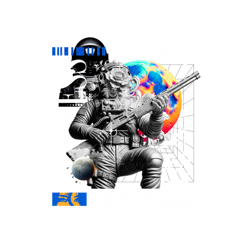 FEARLESS MEMORY – Camiseta Espacial con Estética Retrofuturista y Detalle de Flor Cósmica 🚀🧠