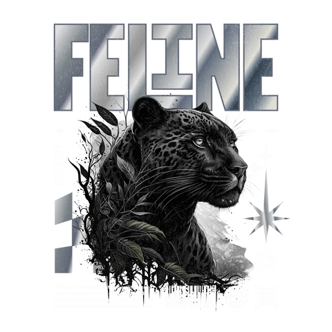 Camiseta Feline Panther DTF Elegancia Salvaje 100% Algodón - Stampia