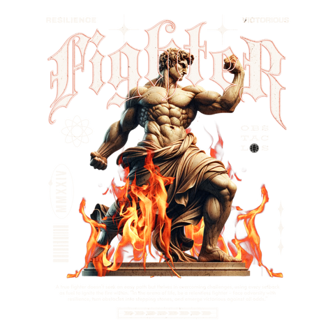 Fighter Flame – Camiseta de Fuego Interno y Resistencia DTF
