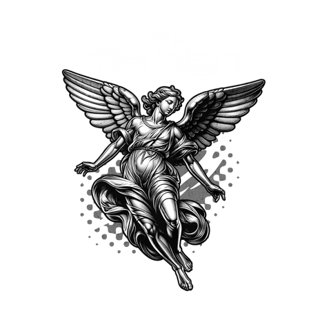 Fly High – Camiseta Ángel de Inspiración Celestial en Movimiento DTF