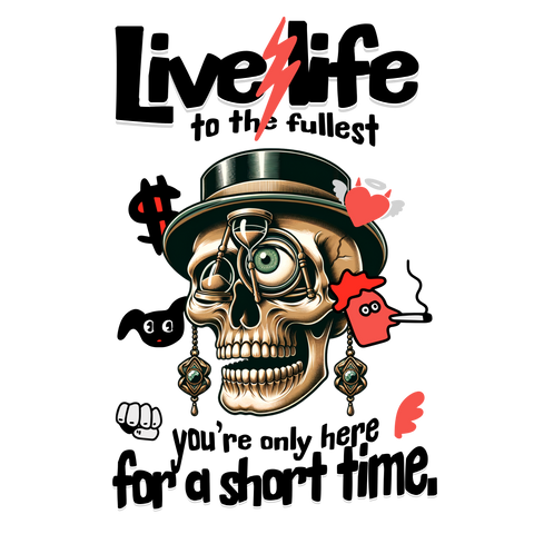 Camiseta Live Life – Calaveras Urban x Stampia ⏳💀