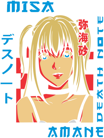 Camiseta Misa Amane – Death Note x Stampia 🖤💫