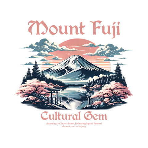 Mount Fuji – Camiseta Arte Japonés con Paisaje del Fuji y Sakura Cultural