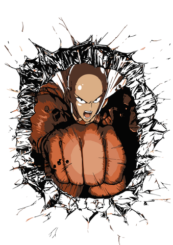 Camiseta Saitama Punch – One Punch Man x Stampia 👊🔥