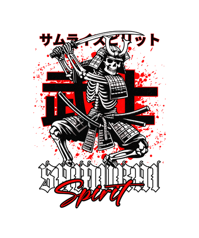 Samurai Spirit – Camiseta Guerrero Esqueleto Arte Japonés Impactante
