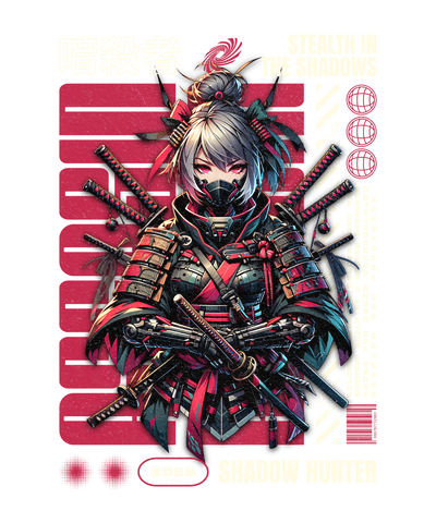 Shadow Hunter – Camiseta Cyber Ninja con Diseño de Guerrero Futurista