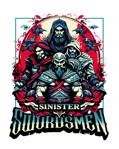 Sinister Swordsmen – Camiseta Guerreros Oscuros de Fantasía Épica