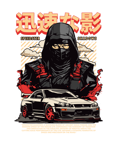 Speedster Shadows – Camiseta Ninja Urbano con GTR Japonés Estilo Drift