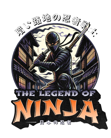 The Legend of Ninja – Camiseta Arte Japonés Callejón Nocturno
